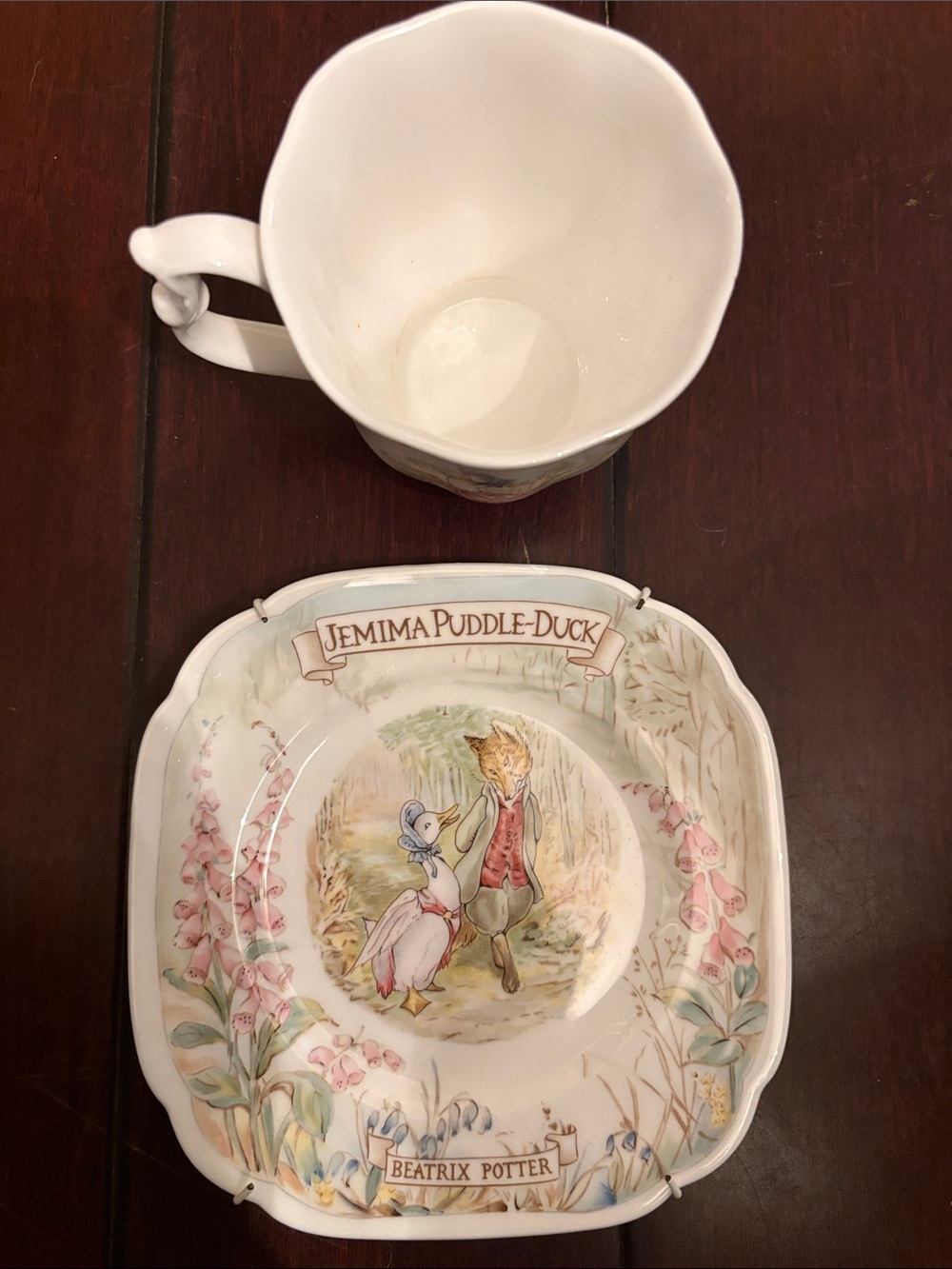 Royal Albert Jemima Puddle-Duck Decorative Dish in White with Pastel Accents